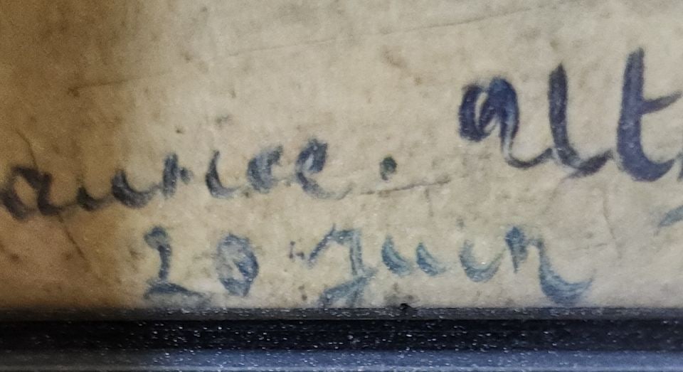 Vintage signed lithograph depicting what appears to be a European Village. - 4