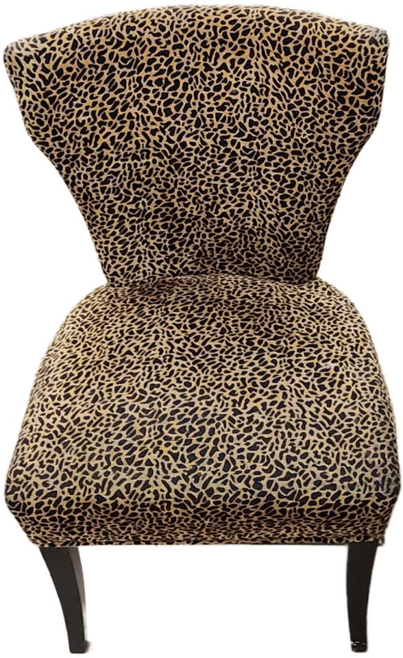 Stylish contemporary modern accent side chair upholstered with great leopard print fabric - 3