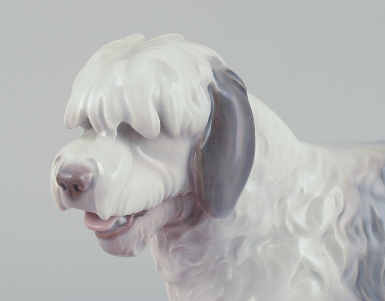 Bing & Grøndahl, rare porcelain figurine of an English Sheepdog. - 3