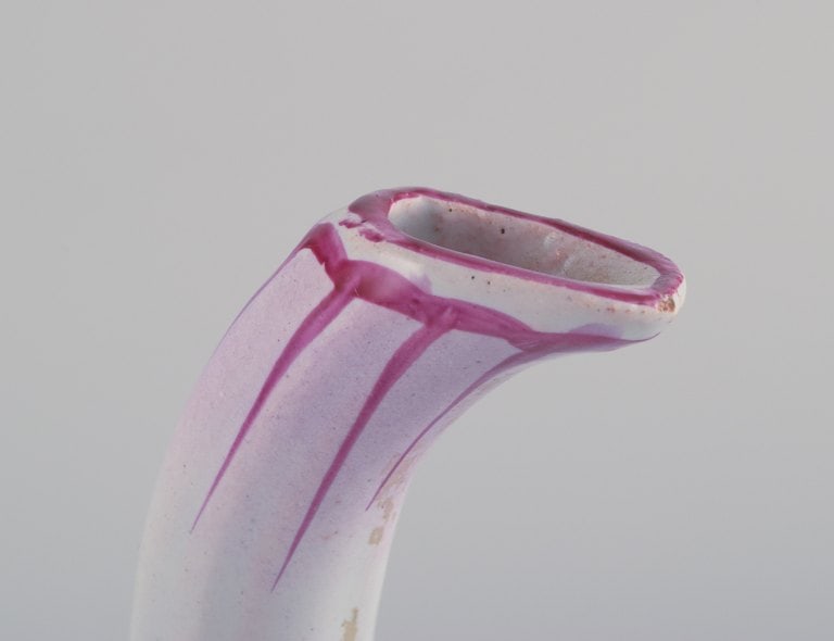 Emile Gallé (style of). Large coffee pot in faience with motifs of flowers and insects. - 7