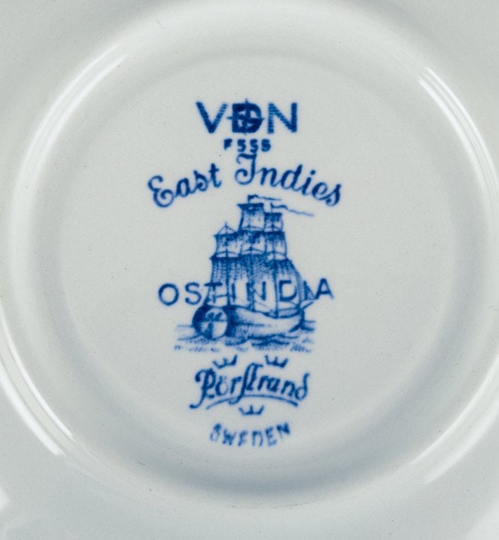 Nils Emil Lundström for Rörstrand, Sweden, set of six "Ostindia" coffee cups and saucers - 7