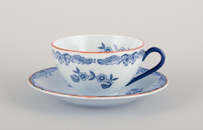 Nils Emil Lundström for Rörstrand, Sweden, set of six "Ostindia" coffee cups and saucers - 2