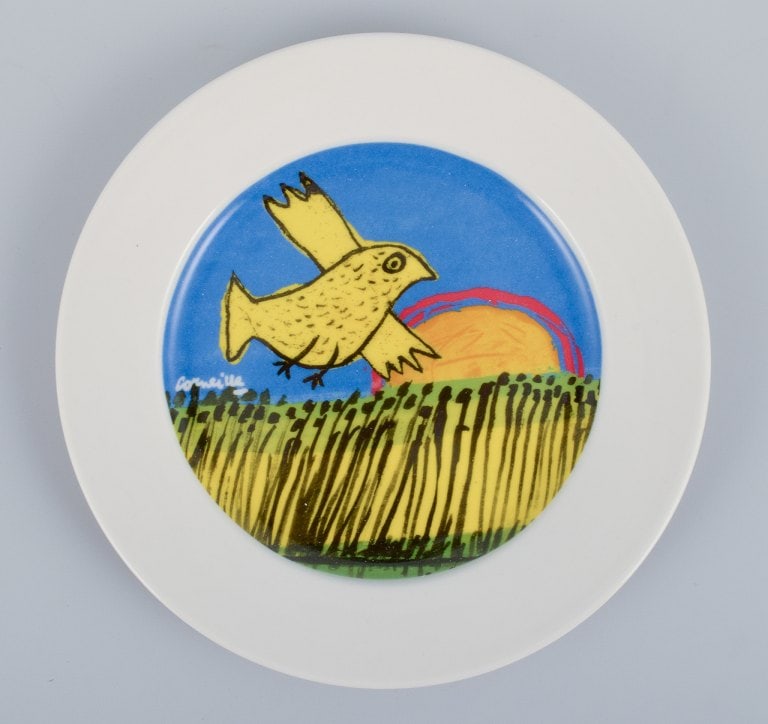 Corneille (Guillaume Cornelis van Beverloo), Dutch CoBrA artist (1922-2010). Coffee cup, plate, and - 6