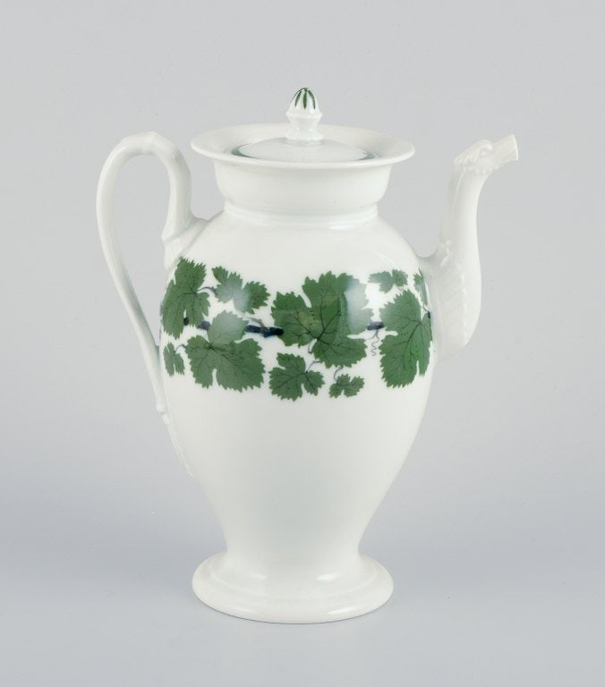 Meissen Green Ivy Vine, coffee pot. - 2