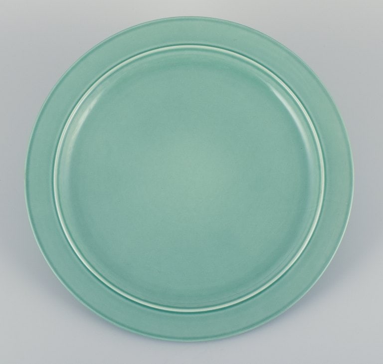 Royal Copenhagen, "4 All Seasons". A set of three dinner plates in faience with green glaze. - 2