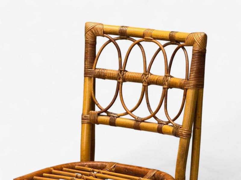 Bielecky Brothers, Modern, Six Dining Chairs, Rattan, Cane, USA, 21st C. - 7