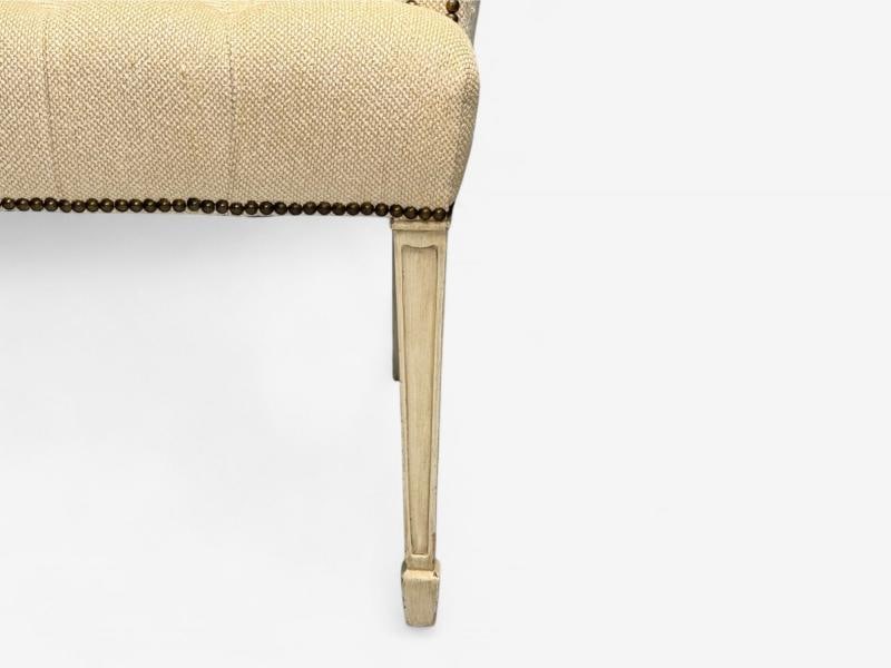 Grosfeld House, Hollywood Regency, Rolled Arm Chairs, Painted Wood, Tweed Linen - 7