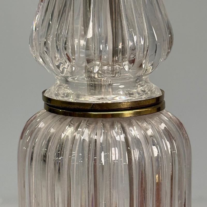 Hollywood Regency Style, Table Lamps, Fluted Crystal, Gilt Metal, USA, 1980s - 6