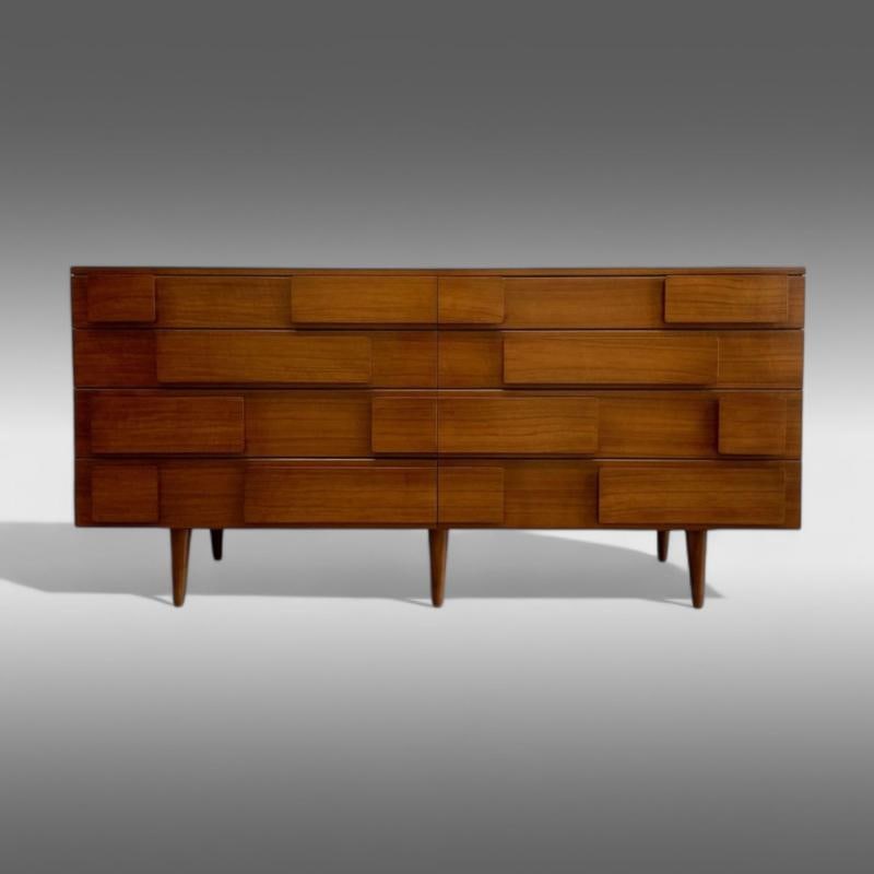 Gio Ponti, Singer & Sons, Italian Mid-Century Modern, Sculptural Dresser, Walnut - 2