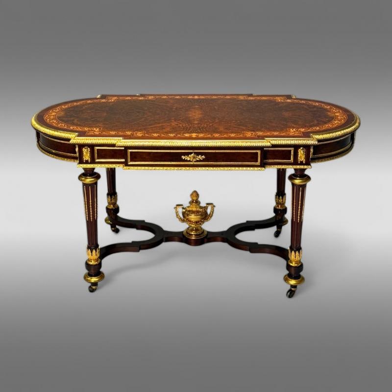 Napoleon III, Desk, Center Table, Bronze, Inlaid Tortoise, France, 19th Century - 2