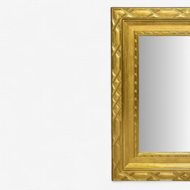 Hollywood Regency, Rectangular Wall Mirror, Carved Giltwood, Water Gilt, 21st C. - 2