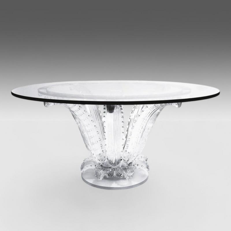 Lalique, Modern Cactus Center Table, Clear Crystal, 72" Glass, France, 1984 - 2