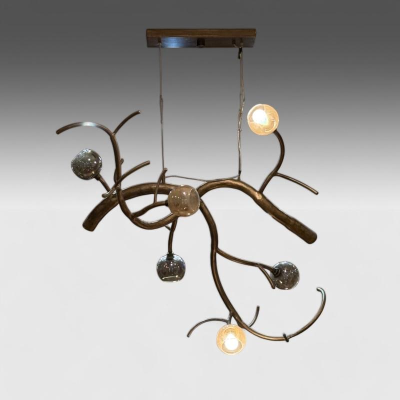 Christopher Poehlmann, Modern Sculptural Branch Chandelier, Mirrored Glass - 2