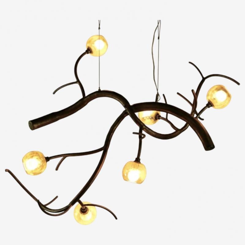 Christopher Poehlmann, Modern Sculptural Branch Chandelier, Mirrored Glass - 3