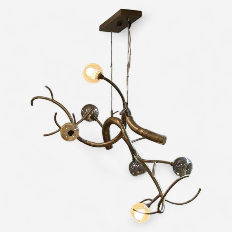 Christopher Poehlmann, Modern Sculptural Branch Chandelier, Mirrored Glass - 5