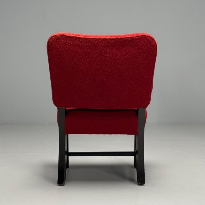 French Mid-Century Modern, Occasional Arm Chairs, Wood, Boucle, France, 1980s - 8