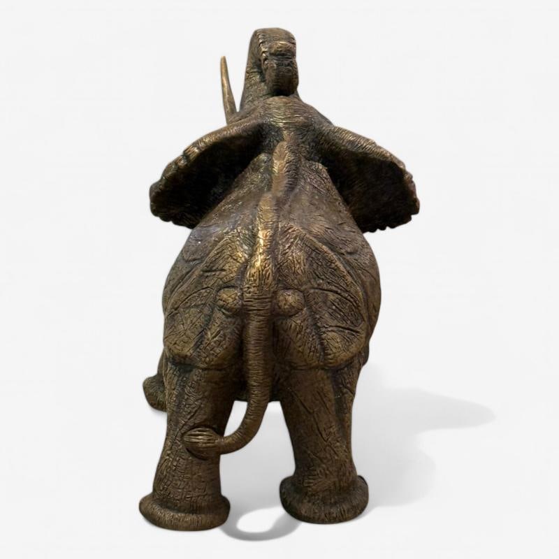 Modern African Elephant Sculpture, Hot Cast Bronze, American, 21st C. - 9