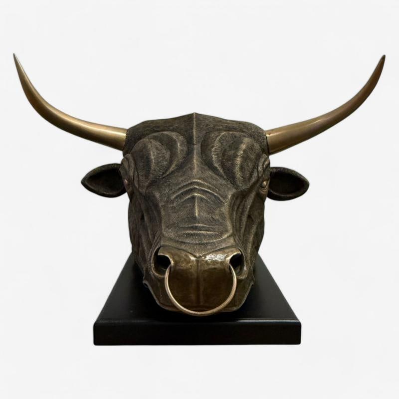 Modern, Spanish Fighting Bull Sculpture, Hot Cast Bronze, American, 21st C. - 2