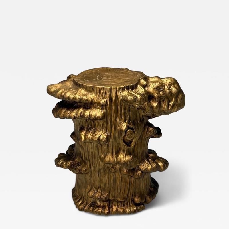 Modern Tree Trunk Sculptural Side Table, Cast Bronze, American, 21st C. (1 of 8)
