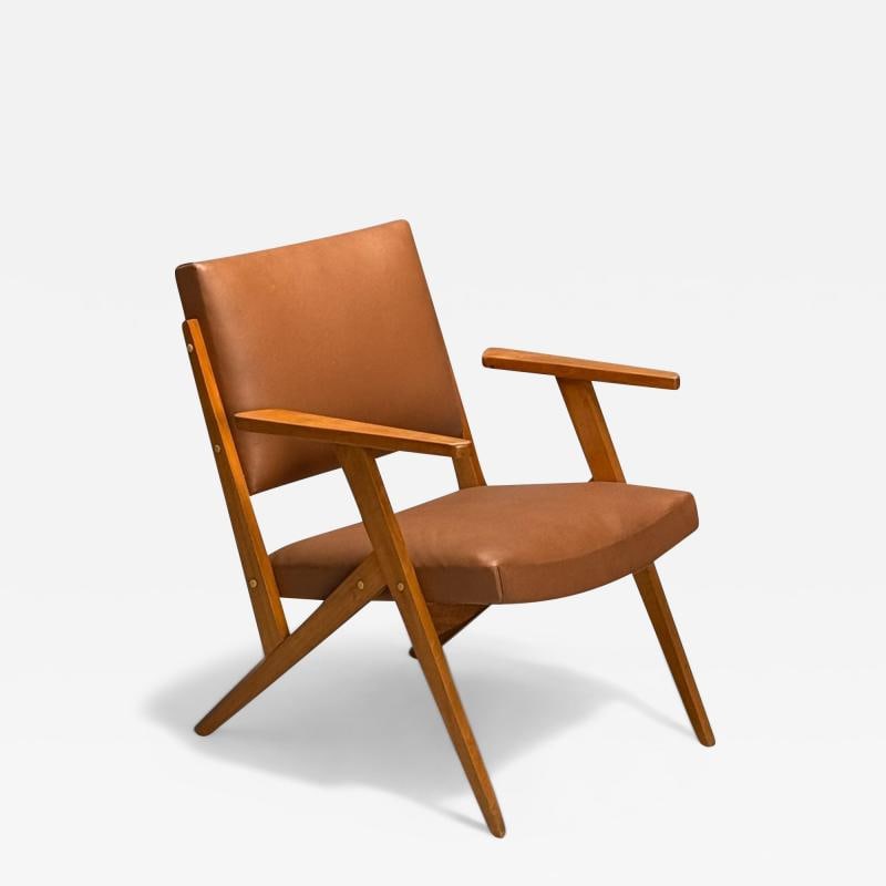 Jose Zanine Caldas, Brazilian Mid-Century Modern, Lounge Chair, Leather, 1950s (1 of 9)