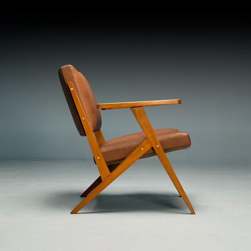 Jose Zanine Caldas, Brazilian Mid-Century Modern, Lounge Chair, Leather, 1950s - 4