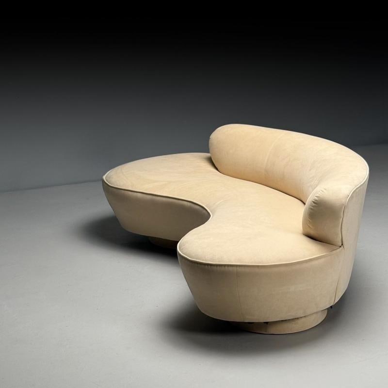 Vladimir Kagan, Directional, Mid-Century Modern, Serpentine Cloud Sofa, Velvet - 2