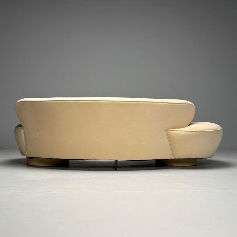 Vladimir Kagan, Directional, Mid-Century Modern, Serpentine Cloud Sofa, Velvet - 7