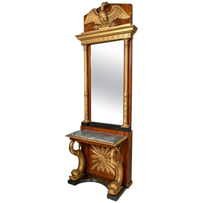 19th Century Mahogany Giltwood Console with Mirror, Neoclassical, P.G Bylanders - 2