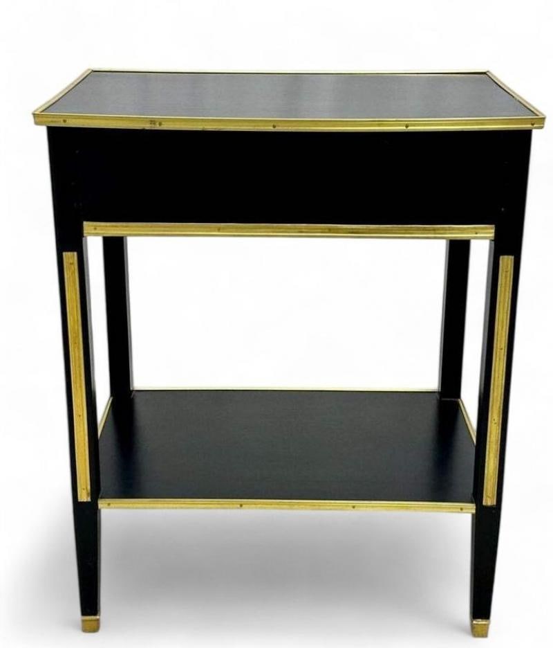 Maison Jansen Style, Hollywood Regency, Nightstands, Black Painted Wood, Brass - 7