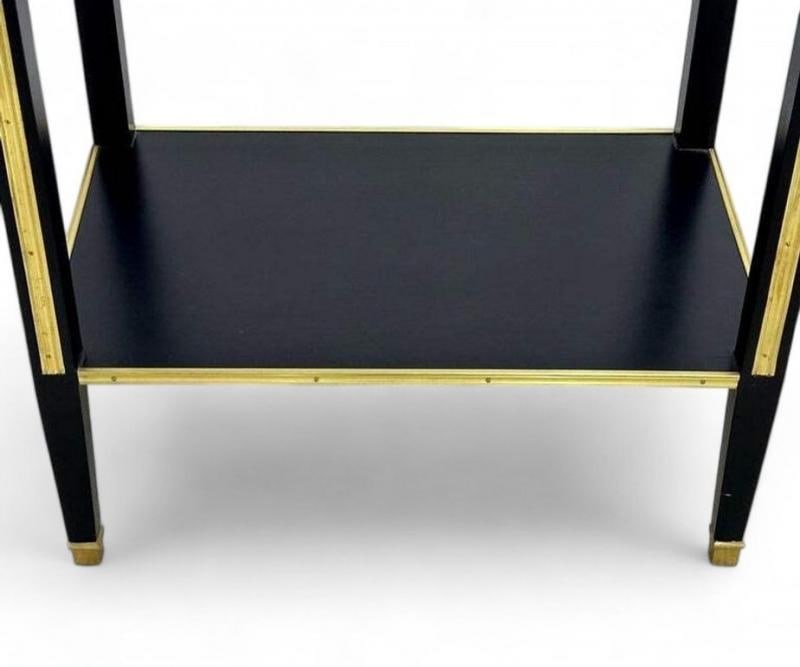 Maison Jansen Style, Hollywood Regency, Nightstands, Black Painted Wood, Brass - 8