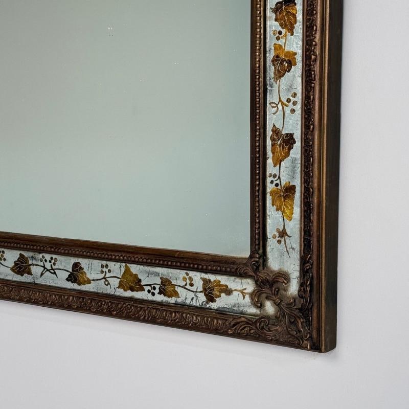 Maison Jansen, Hollywood Regency, Eglomise Wall Mirror, Gesso, Etched Glass - 6