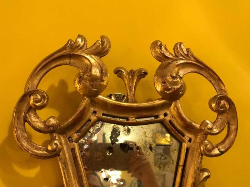 Pair of French, 19th Century Giltwood Mirrored Back Wall Sconces - 3