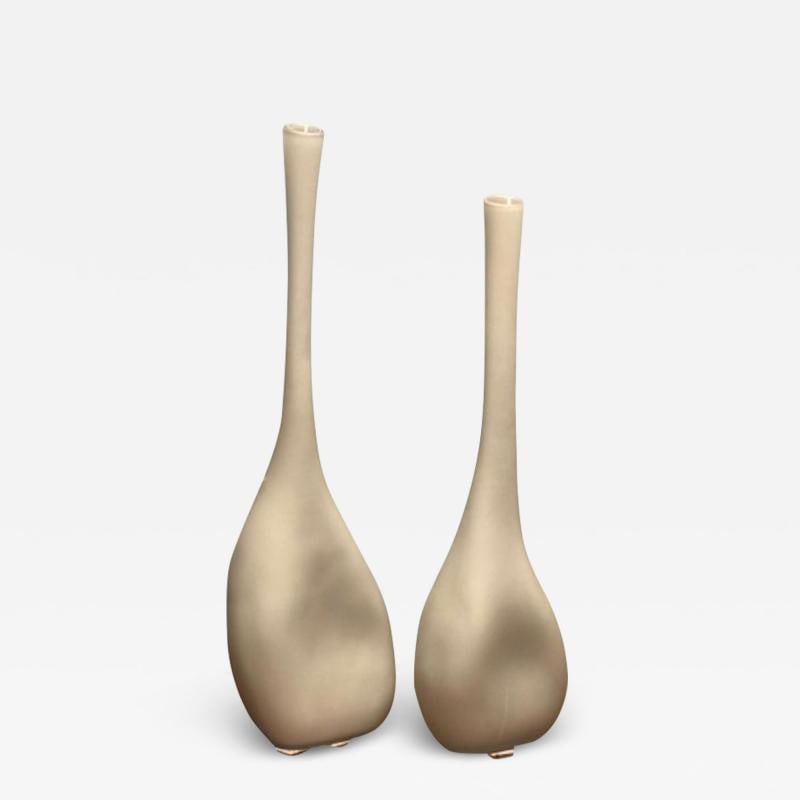 Alfredo Barbini, Italian Mid-Century Modern, Vases, Grey Glass, Italy, 1970s (1 of 9)