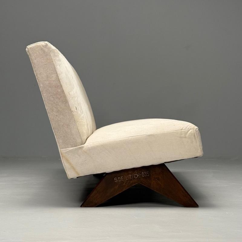 Pierre Jeanneret, French Mid-Century Modern, Fireside Sofa, Teak, White Cowhide - 6