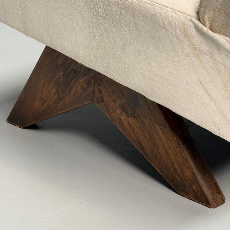 Pierre Jeanneret, French Mid-Century Modern, Fireside Sofa, Teak, White Cowhide - 7