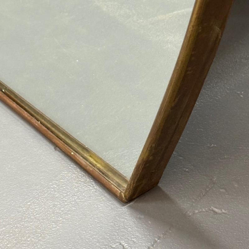 Gio Ponti Attr, Italian Mid-Century Modern, Monumental Wall Mirror, Brass, 1950s - 7