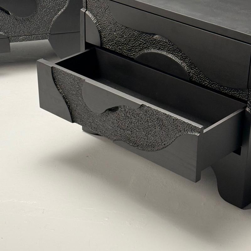 Contemporary, Organic Modern, Sculptural Nightstands, Black Ashwood, 21st C. - 8