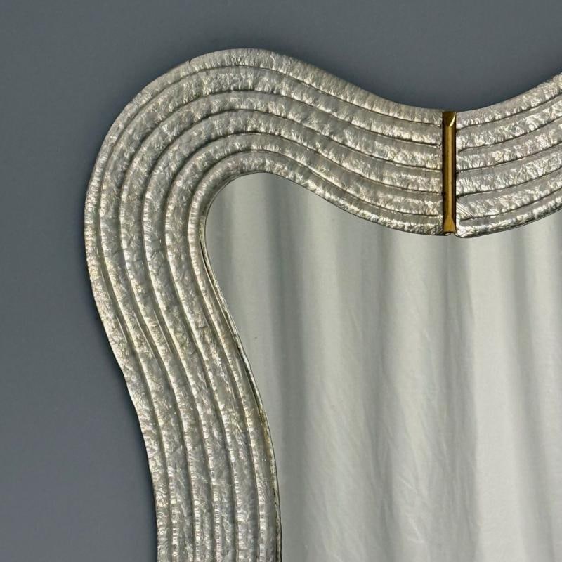 Contemporary, Modern Italian Wall Mirrors, Murano Glass, Silver Leaf, Brass - 7