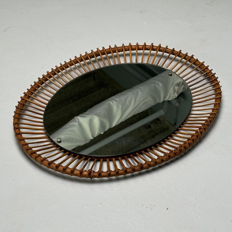 Italian Mid-Century Modern, Wall Mirror, Bamboo, Cane, Rattan, Italy, 1960s - 3