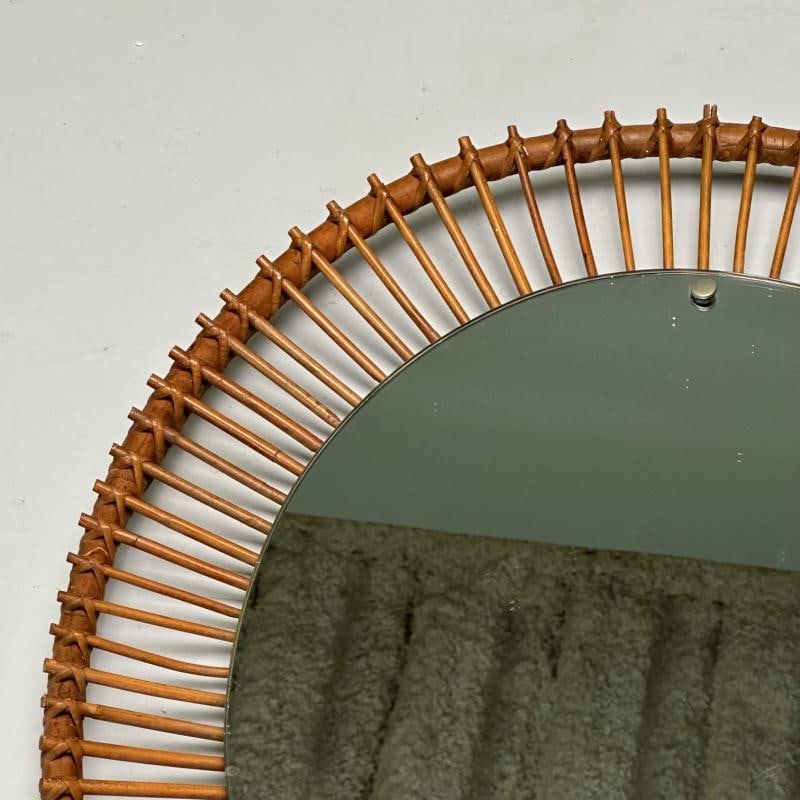 Italian Mid-Century Modern, Wall Mirror, Bamboo, Cane, Rattan, Italy, 1960s - 5