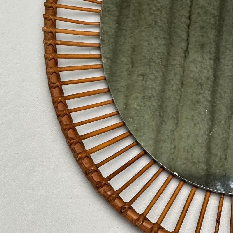 Italian Mid-Century Modern, Wall Mirror, Bamboo, Cane, Rattan, Italy, 1960s - 6