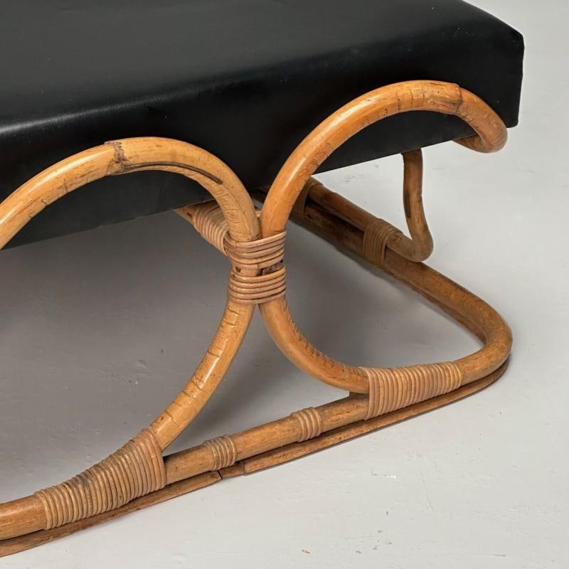 ISA Ponte San Pietro, Italian Mid-Century Modern, Armchair, Ottoman, Rattan - 11