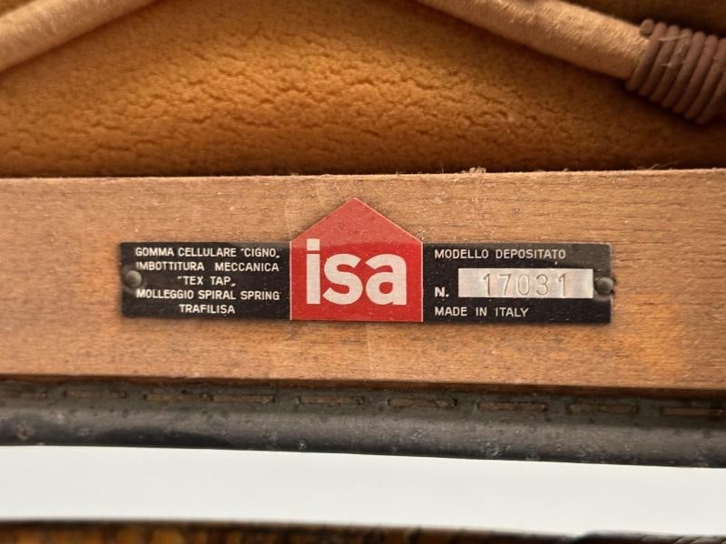 ISA Ponte San Pietro, Italian Mid-Century Modern, Armchair, Ottoman, Rattan - 12