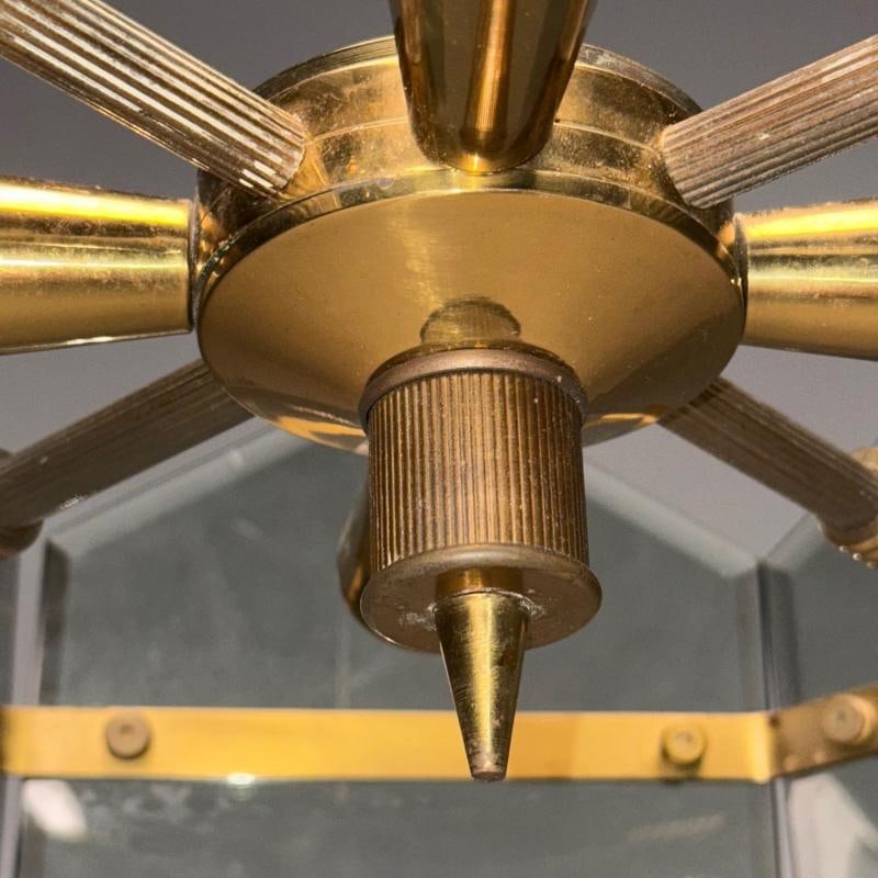 Gino Paroldo, Fontana Arte, Italian Mid-Century Modern, Chandelier, Brass, Glass - 7