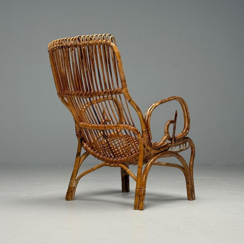 Italian Mid-Century Modern, Armchair, Rattan, Cane, Bamboo, Italy, 1960s - 8