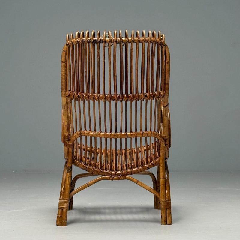 Italian Mid-Century Modern, Armchair, Rattan, Cane, Bamboo, Italy, 1960s - 9