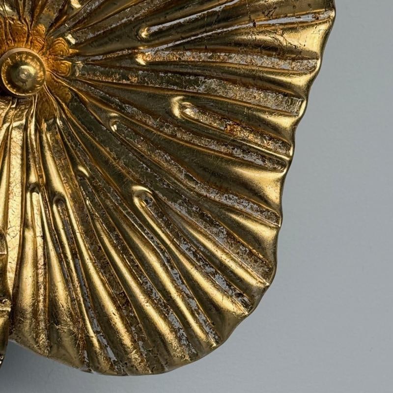 Contemporary, Italian Modern, Flower Sconces, Murano Glass, Gold Leaf, Brass - 9