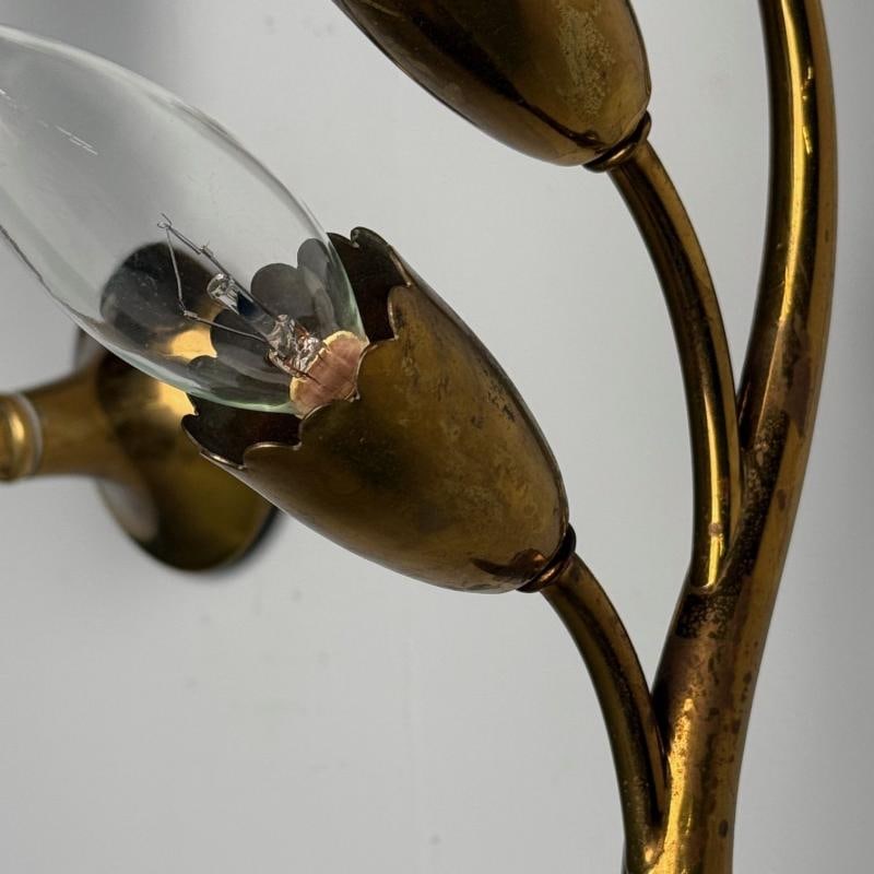 Gio Ponti Attr., Italian Mid-Century Modern, Wall Sconces, Brass, Flower Shape - 9