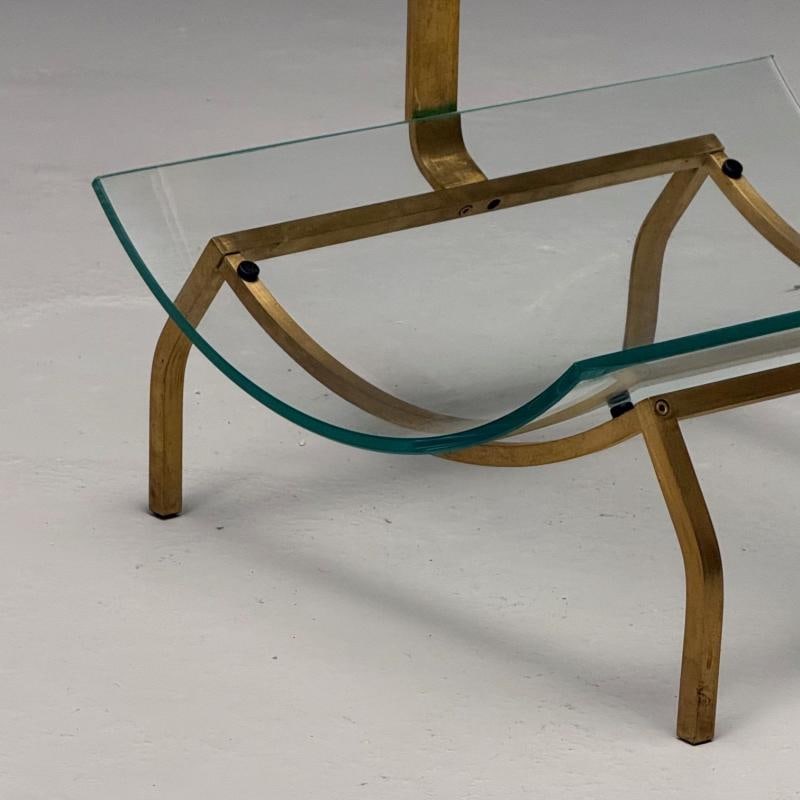Fontana Arte, Italian Mid-Century Modern, Magazine Rack, Brass, Glass, 1970s - 3
