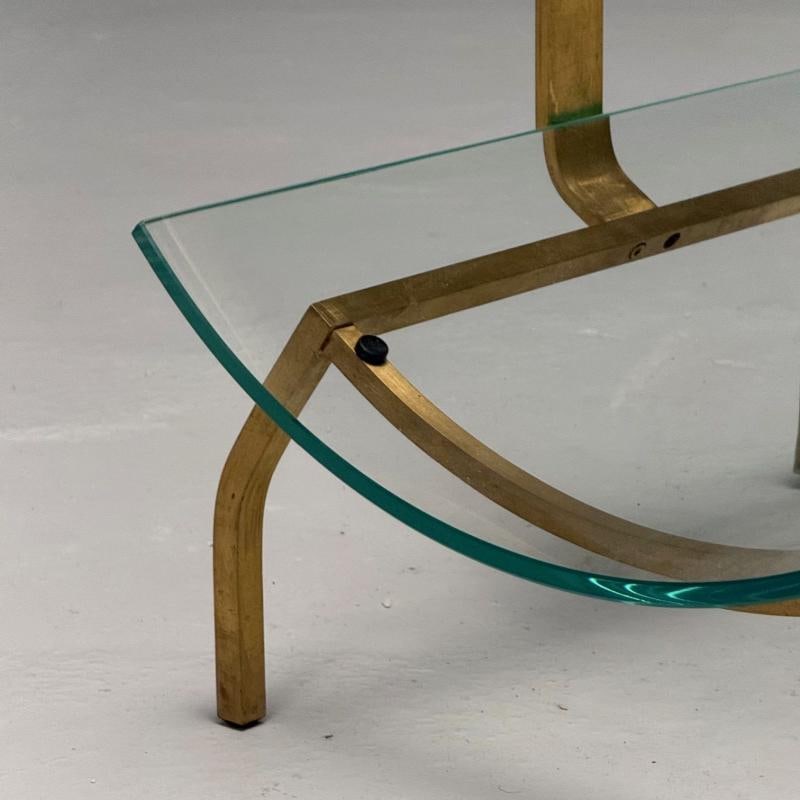 Fontana Arte, Italian Mid-Century Modern, Magazine Rack, Brass, Glass, 1970s - 6